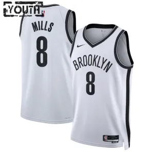 Camiseta Brooklyn Nets Patty Mills 8 Association Edition Blanco Swingman para Niño