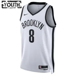 Camiseta Brooklyn Nets Patty Mills 8 Association Edition Blanco Swingman para Niño