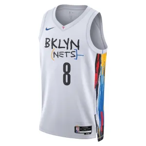 Camiseta Brooklyn Nets Patty Mills 8 City Edition 2022-23 Blanco Swingman para Hombre