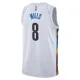 Camiseta Brooklyn Nets Patty Mills 8 City Edition 2022-23 Blanco Swingman para Hombre