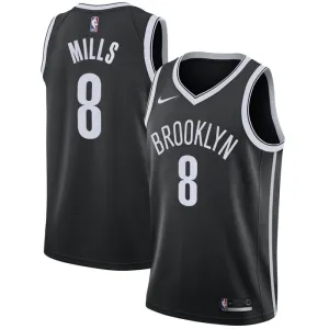 Camiseta Brooklyn Nets Patty Mills 8 Icon Edition Negro Swingman para Hombre