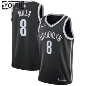 Camiseta Brooklyn Nets Patty Mills 8 Icon Edition Negro Swingman para Niño