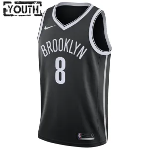Camiseta Brooklyn Nets Patty Mills 8 Icon Edition Negro Swingman para Niño