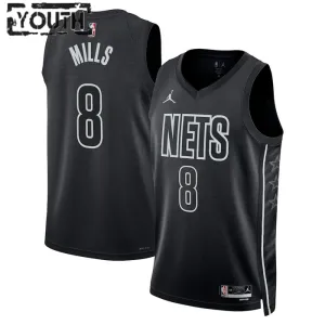 Camiseta Brooklyn Nets Patty Mills 8 Statement Edition Negro Swingman para Niño