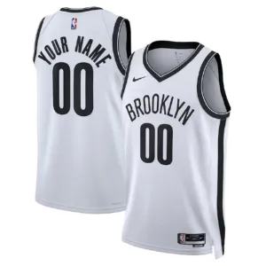 Camiseta Brooklyn Nets Personalizada Association Edition Blanco Swingman para Hombre