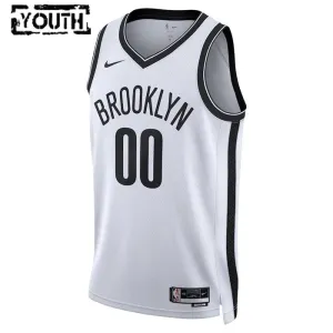 Camiseta Brooklyn Nets Personalizada Association Edition Blanco Swingman para Niño