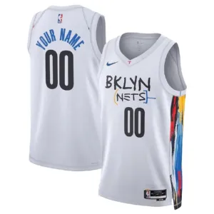Camiseta Brooklyn Nets Personalizada City Edition 2022-23 Blanco Swingman para Hombre