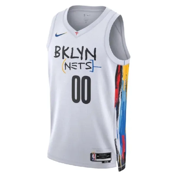 Camiseta Brooklyn Nets Personalizada City Edition 2022-23 Blanco Swingman para Hombre