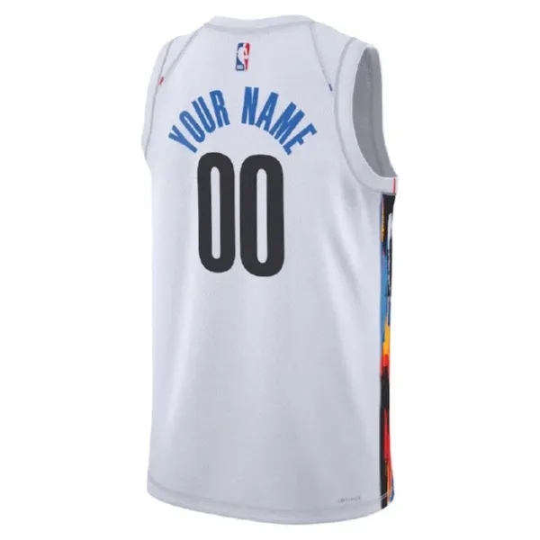 Camiseta Brooklyn Nets Personalizada City Edition 2022-23 Blanco Swingman para Hombre