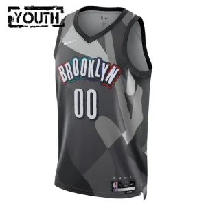 Camiseta Brooklyn Nets Personalizada City Edition 2024-25 Gris Swingman para Niño
