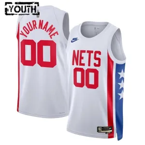 Camiseta Brooklyn Nets Personalizada Classic Edition 2022-23 Blanco Swingman para Niño