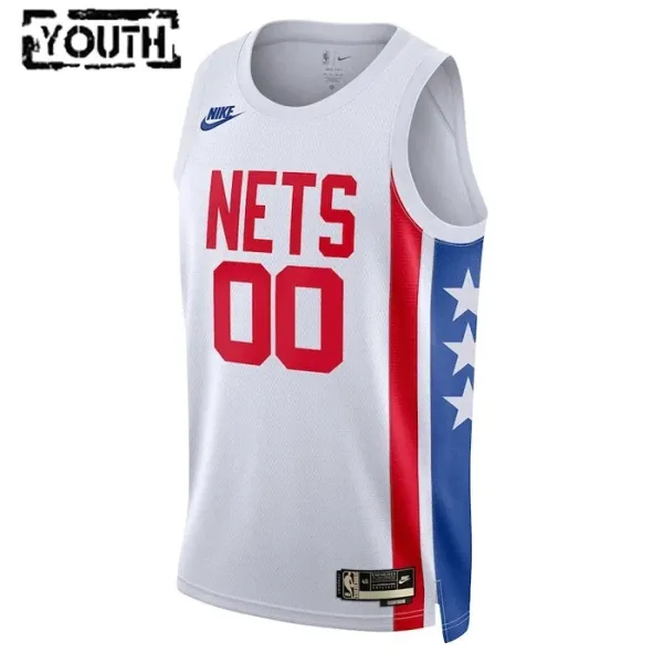 Camiseta Brooklyn Nets Personalizada Classic Edition 2022-23 Blanco Swingman para Niño