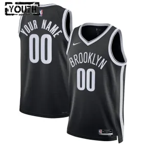 Camiseta Brooklyn Nets Personalizada Icon Edition Negro Swingman para Niño