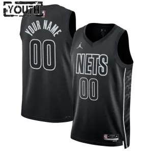 Camiseta Brooklyn Nets Personalizada Statement Edition Negro Swingman para Niño