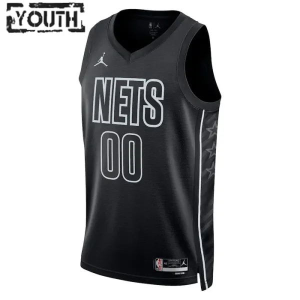 Camiseta Brooklyn Nets Personalizada Statement Edition Negro Swingman para Niño