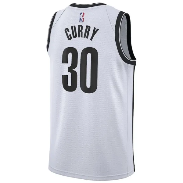 Camiseta Brooklyn Nets Seth Curry 30 Association Edition Blanco Swingman para Hombre