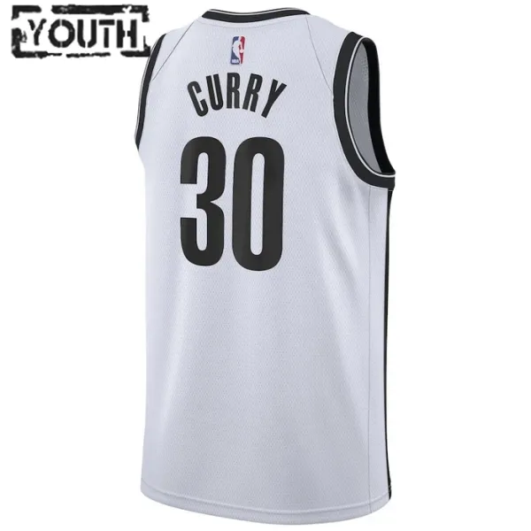Camiseta Brooklyn Nets Seth Curry 30 Association Edition Blanco Swingman para Niño