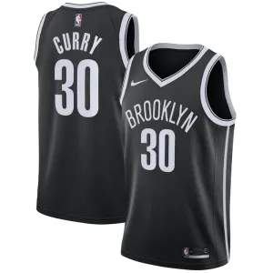 Camiseta Brooklyn Nets Seth Curry 30 Icon Edition Negro Swingman para Hombre