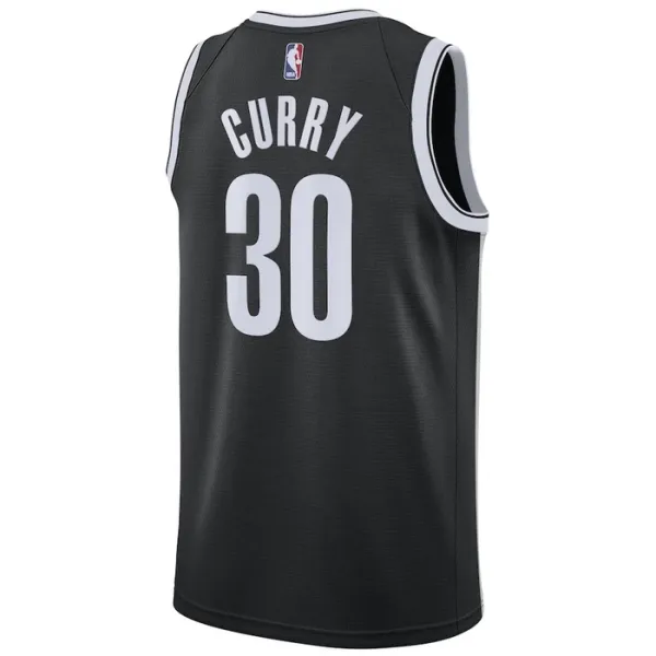 Camiseta Brooklyn Nets Seth Curry 30 Icon Edition Negro Swingman para Hombre