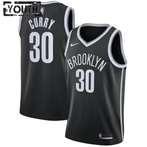 Camiseta Brooklyn Nets Seth Curry 30 Icon Edition Negro Swingman para Niño