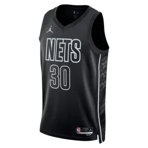 Camiseta Brooklyn Nets Seth Curry 30 Statement Edition Negro Swingman para Hombre