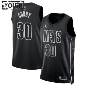 Camiseta Brooklyn Nets Seth Curry 30 Statement Edition Negro Swingman para Niño