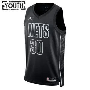 Camiseta Brooklyn Nets Seth Curry 30 Statement Edition Negro Swingman para Niño