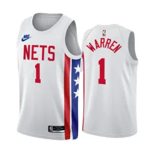 Camiseta Brooklyn Nets TJ Warren 1 Classic Edition 2022-23 Blanco Swingman para Hombre