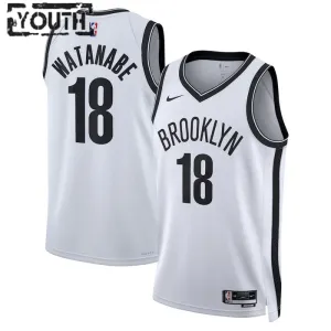 Camiseta Brooklyn Nets Yuta Watanabe 18 Association Edition Blanco Swingman para Niño