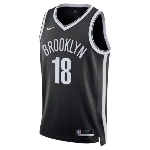 Camiseta Brooklyn Nets Yuta Watanabe 18 Icon Edition Negro Swingman para Hombre