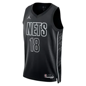 Camiseta Brooklyn Nets Yuta Watanabe 18 Statement Edition Negro Swingman para Hombre