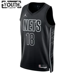 Camiseta Brooklyn Nets Yuta Watanabe 18 Statement Edition Negro Swingman para Niño