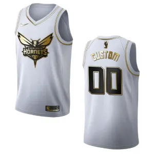 Camiseta Charlotte Hornets Golden Edition Personalizada Blanco Swingman para Hombre