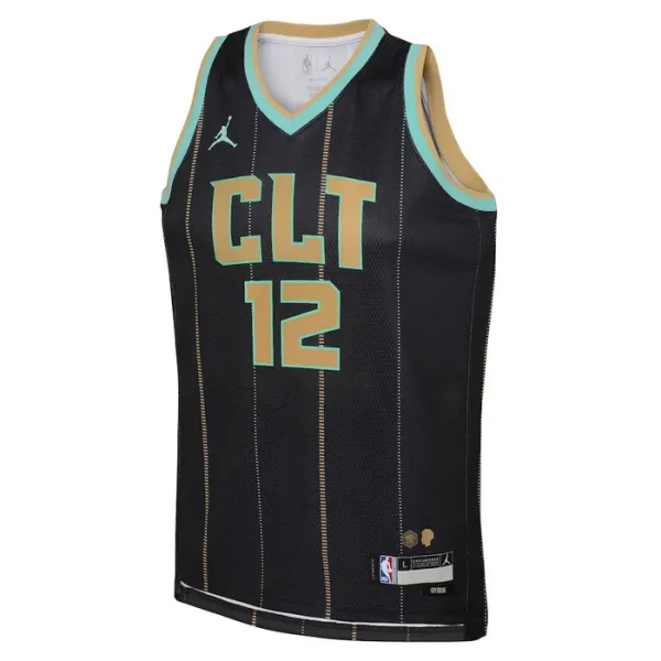 Camiseta Charlotte Hornets Kelly Oubre JR 12 City Edition 2022-23 Negro Swingman para Hombre