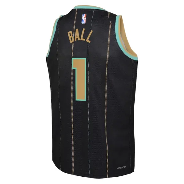 Camiseta Charlotte Hornets Lamelo Ball 1 City Edition 2022-23 Negro Swingman para Hombre