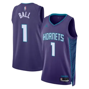 Camiseta Charlotte Hornets Lamelo Ball 1 Statement Edition Púrpura Swingman para Hombre