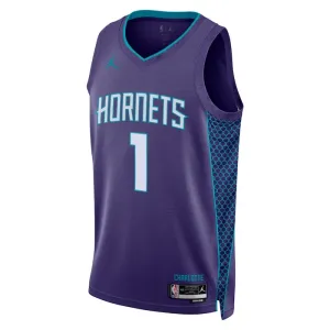 Camiseta Charlotte Hornets Lamelo Ball 1 Statement Edition Púrpura Swingman para Hombre