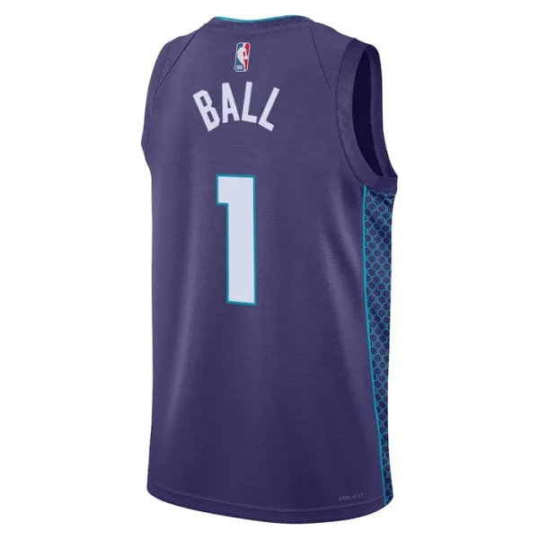 Camiseta Charlotte Hornets Lamelo Ball 1 Statement Edition Púrpura Swingman para Hombre
