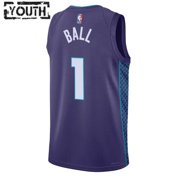 Camiseta Charlotte Hornets Lamelo Ball 1 Statement Edition Púrpura Swingman para Niño