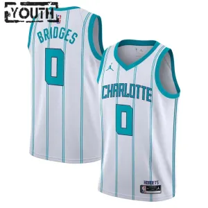 Camiseta Charlotte Hornets Miles Bridges 0 Association Edition Blanco Swingman para Niño