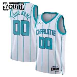 Camiseta Charlotte Hornets Personalizada Association Edition Blanco Swingman para Niño