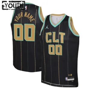 Camiseta Charlotte Hornets Personalizada City Edition 2022-23 Negro Swingman para Niño