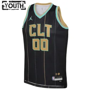Camiseta Charlotte Hornets Personalizada City Edition 2022-23 Negro Swingman para Niño