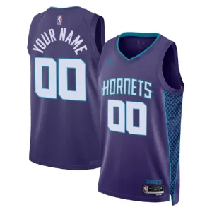 Camiseta Charlotte Hornets Personalizada Statement Edition Púrpura Swingman para Hombre