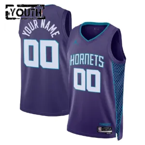 Camiseta Charlotte Hornets Personalizada Statement Edition Púrpura Swingman para Niño