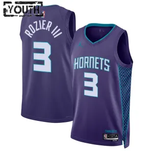 Camiseta Charlotte Hornets Terry Rozier III 3 Statement Edition Púrpura Swingman para Niño