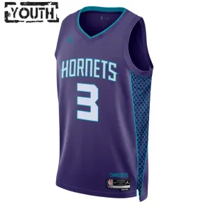 Camiseta Charlotte Hornets Terry Rozier III 3 Statement Edition Púrpura Swingman para Niño