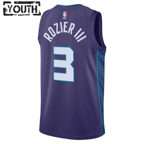 Camiseta Charlotte Hornets Terry Rozier III 3 Statement Edition Púrpura Swingman para Niño