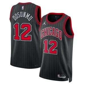 Camiseta Chicago Bulls Ayo Dosunmu 12 Statement Edition Negro Swingman para Hombre