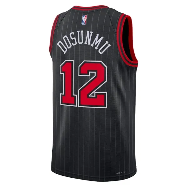 Camiseta Chicago Bulls Ayo Dosunmu 12 Statement Edition Negro Swingman para Hombre